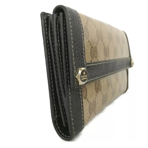 🏆💎💯 GUCCI GG Logo PVC Canvas Long Bifold Wallet - Picture 4 of 8